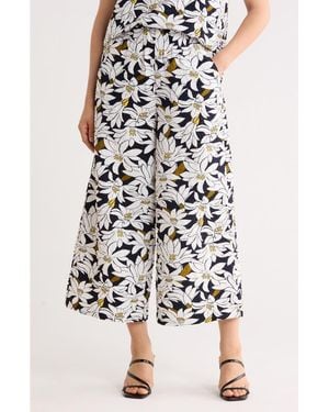 Adrianna Papell Crinkle Wide Leg Pants - Blue