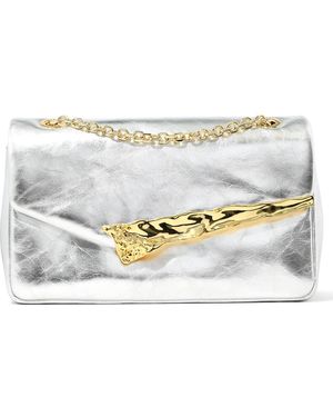 Alexis The Angular Leather Shoulder Bag - Metallic
