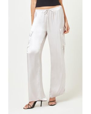 LSPACE Sundown Satin Cover-Up Cargo Pants - White