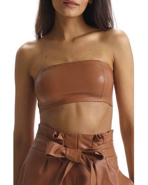 Commando Faux Leather Bandeau - Brown