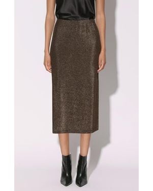 Walter Baker Erica Metallic Midi Skirt - Brown
