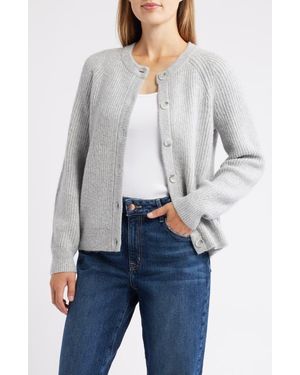 Caslon Cozy Rib Cardigan - Blue
