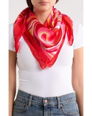 Steve Madden Swirl Away Crepe Satin Scarf - Red
