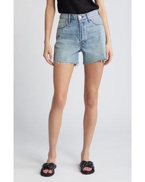 Rag & Bone Rhinestone Cutoff Denim Shorts - Blue
