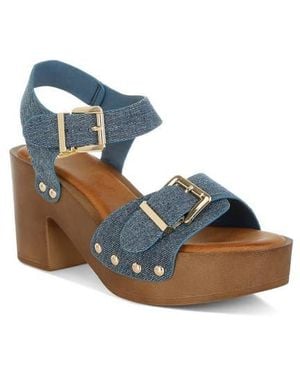 Rag & Co Vipasa Platform Sandal - Blue