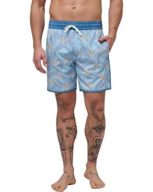 Travis Mathew Lava Tunnels Swim Trunks - Blue