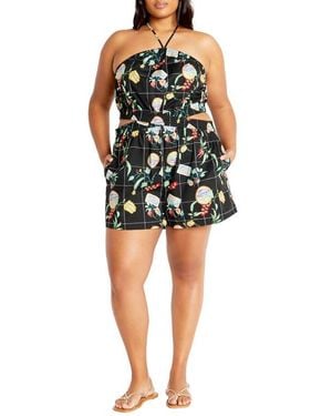 City Chic Almay Halter Romper - Black