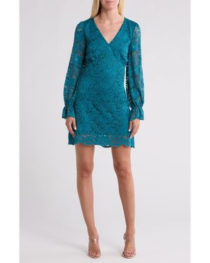 Wishlist Long Sleeve Lace Dress - Blue