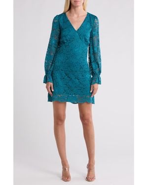 Wishlist Long Sleeve Lace Dress - Blue