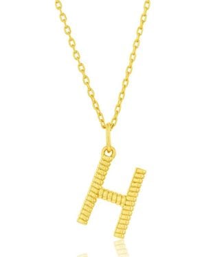 Simona Croissant Initial Pendant Necklace - Metallic