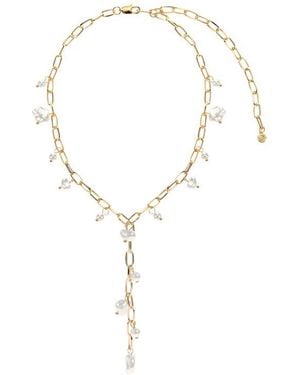 Ettika Faux Pearl Charm Y-Necklace - Multicolor