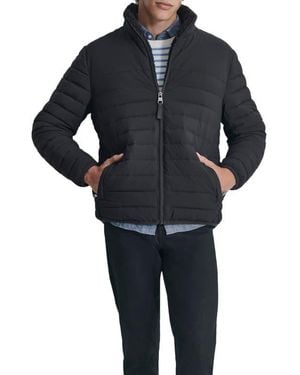 DKNY Quilted Faux Shearling Jacket - Blue