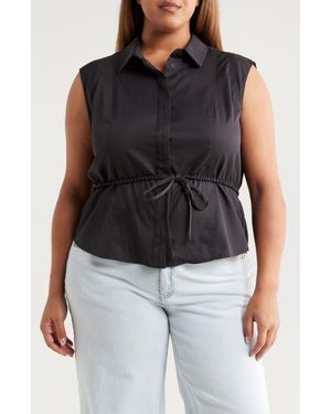 Wit & Wisdom Cap Sleeve Peplum Top - Black