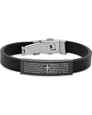 Steeltime Hmy Jewelry Rubber Lord's Prayer Bracelet - Black
