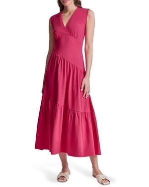 DKNY Stretch Cotton Maxi Dress - Red