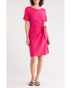 DKNY Faux Wrap Dress - Pink