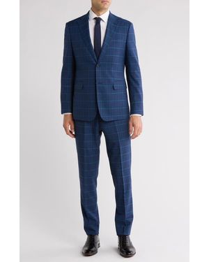 English Laundry Windowpane Mélange Suit - Blue