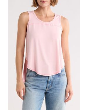 Go Couture Rounded High-Low Tank - Pink