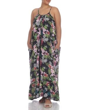 Boho Me Floral Print Maxi Dress - Black