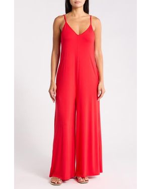 WEST K V-Neck Strappy Jumpsuit - Red