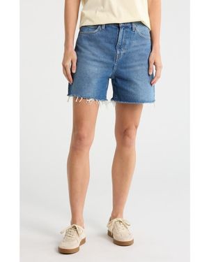 FRAME The Easy Fray Hem Denim Shorts - Blue