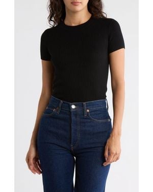 Leith Compact Sweater Tee - Black