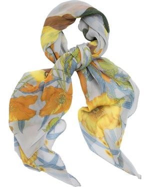 Saachi Springtime Pleated Floral Scarf - Yellow