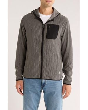 Rainforest Vault Chevron Knit Zip Hoodie - Black