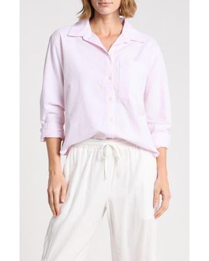 Beach Lunch Lounge Cami Stripe Shirt - White