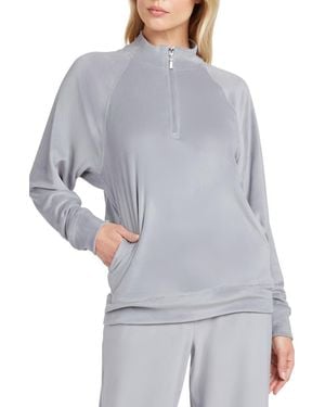 Matty M Raglan Sleeve Half Zip Pullover - Gray