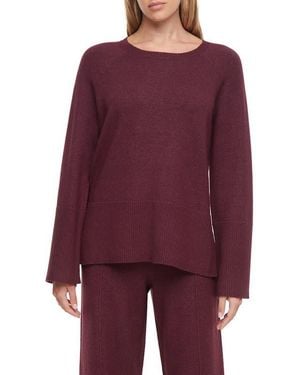 Three Dots Ally Raglan Sleeve Sweater - Purple
