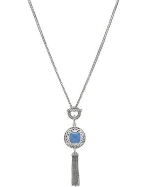 Samuel B. Sterling & Semiprecious Stone Tassel Necklace - Metallic