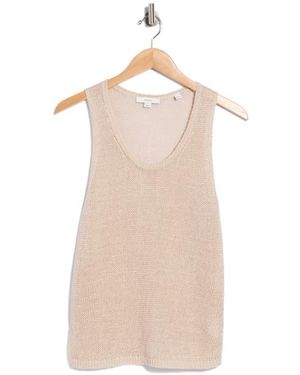 Vince Beachy Linen Open Stitch Tank - Natural