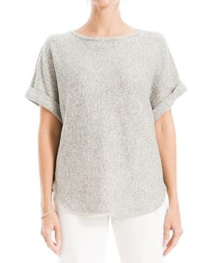Max Studio Short Sleeve Ribbed T-Shirt - Gray