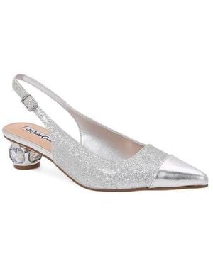 Lady Couture Saphire Pointed Toe Slingback Pump - White
