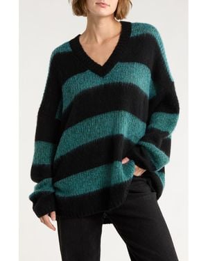 AllSaints Lou Sparkle V-Neck Sweater - Green