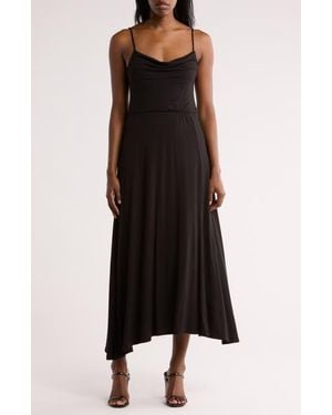 Loveappella Drape Midi Dress - Black