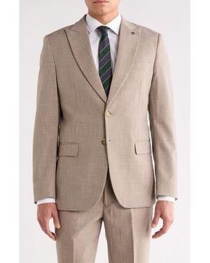 Tahari Slim Fit Windowpane Blazer - Brown