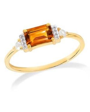 YS GEMS Baguette & Round Mix Gemstone Ring - White
