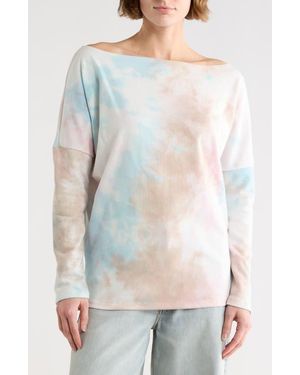 Go Couture Tie Dye Boat Neck Sweater - Multicolor