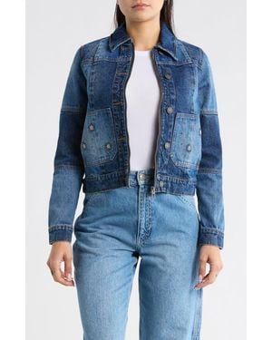 Desigual Beaded Denim Trucker Jacket - Blue