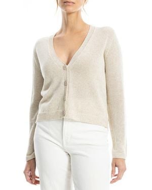 Max Studio V-Neck Cardigan - White