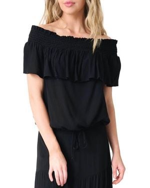 Gibsonlook Off The Shoulder Ruffle Top - Black