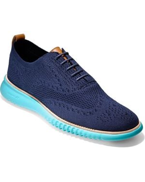 Cole Haan 2.Zerogrand Stitchlite Water Resistant Wingtip - Blue