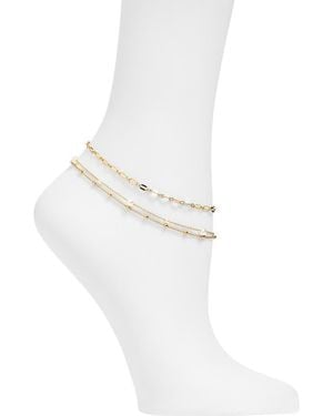 Nordstrom Rack Demi Fine Faux Pearl Multi Strand Anklet - White