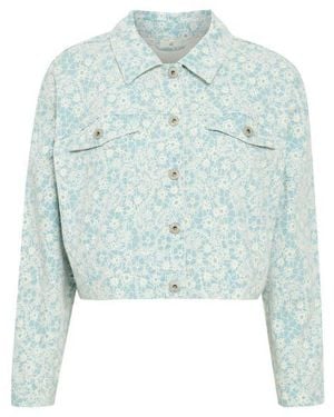 Ichi Calies Crop Trucker Jacket - Blue