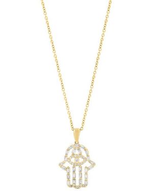 Effy Diamond Hamsa Pendant Necklace - Metallic