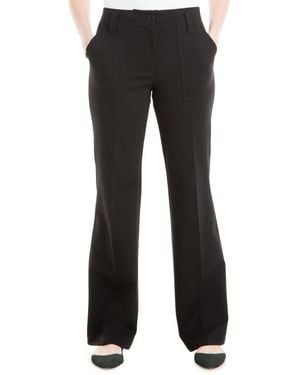 Max Studio High-Waist Ponte Straight Pants - Black