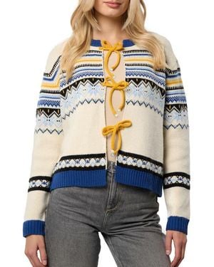 Saachi Fair Isle Tie Front Cardigan - Multicolor