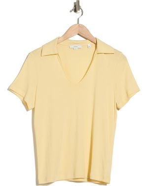 Vince Short Sleeve Pima Cotton Polo - Metallic